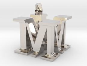 MM Monogram serifs  [pendant] in Platinum