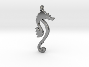  Seahorse pendant - Hyppocampe in Fine Detail Polished Silver