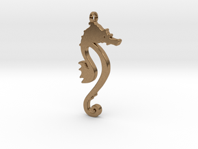  Seahorse pendant - Hyppocampe in Natural Brass