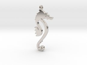  Seahorse pendant - Hyppocampe in Platinum