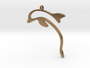 dolphin pendant in Natural Brass