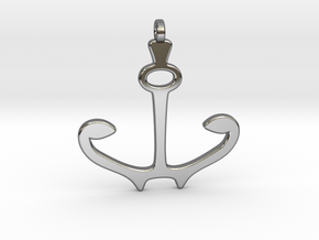 Anchor in Fine Detail Polished Silver