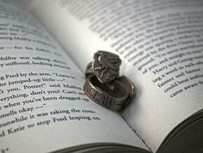 Ravenclaw Ring Size 5 in Polished Bronzed Silver Steel