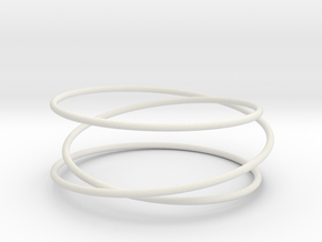 Triple Wrap Bracelet in White Natural Versatile Plastic: Small