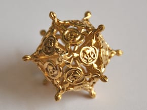 D20 Balanced - Snakes (Fancy Metals) in Natural Brass