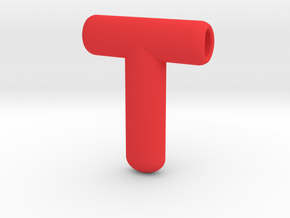 T Oval Pendant in Red Processed Versatile Plastic