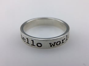 Hello World Ring in Polished Silver: 8 / 56.75