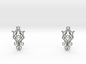 Art Nouveau Earrings in Polished Silver