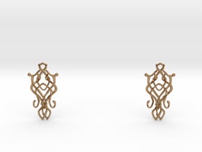 Art Nouveau Earrings in Polished Brass