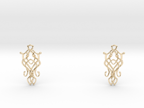 Art Nouveau Earrings in 14k Gold Plated Brass