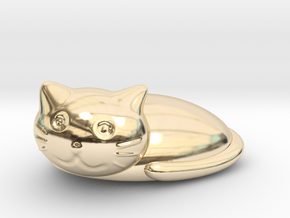 Cat 5 in 14k Gold Plated Brass: Small