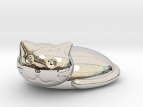 Cat 5 in Rhodium Plated Brass: Small