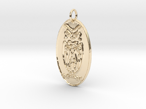 Owl Veve Pendant in 14K Yellow Gold