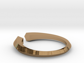 Open Pentagon Ring in Polished Brass: 6 / 51.5