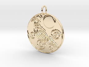 Dapper Pigeon Pendant in 14K Yellow Gold