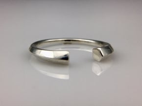 Open Pentagon Ring in Polished Silver: 8 / 56.75