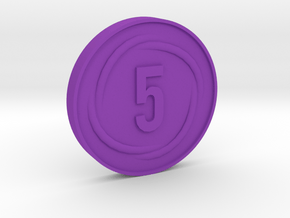 5 Coin in Purple Processed Versatile Plastic