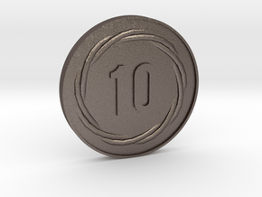 10 Coin in Polished Bronzed Silver Steel