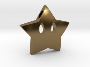 Mario's star  [pendant] in Polished Bronze