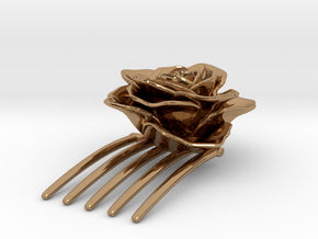 Rose Hair Comb in Polished Brass