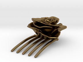 Rose Hair Comb in Polished Bronze