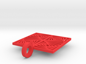 Geometric pendant in Red Processed Versatile Plastic
