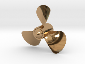 40mm Dia. 3 Bladed ship Propeller (CCW Rotation) in Polished Brass