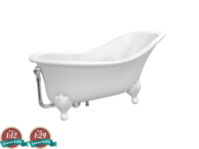 Miniature Drayton Bathtub - Victoria + Albert in White Natural Versatile Plastic: 1:24