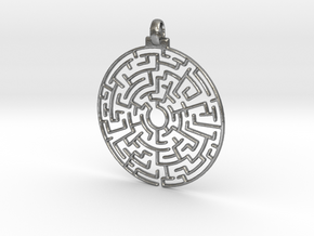 Maze Pendant in Natural Silver