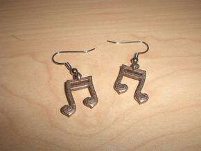 Musical Heart Earrings in Polished Bronzed Silver Steel