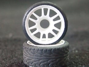 Split-6 Front 20mm Mini-Z Wheel in White Natural Versatile Plastic