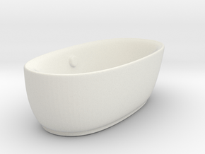 Miniature NOVAK Bathtub - Noken in White Natural Versatile Plastic: 1:48 - O