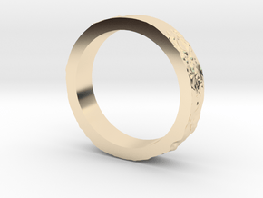 Lunar Landing Site Female (Thin) Moon Ring in 14k Gold Plated Brass: 3 / 44