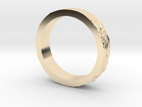 Lunar Landing Site Female (Thin) Moon Ring in 14k Gold Plated Brass: 3.5 / 45.25
