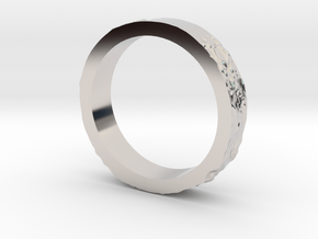 Lunar Landing Site Female (Thin) Moon Ring in Platinum: 3.5 / 45.25