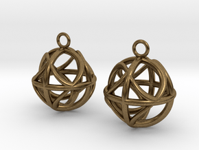 Ball earrings in Natural Bronze