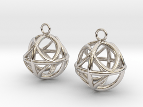 Ball earrings in Rhodium Plated Brass