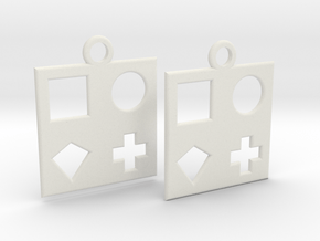 square earrings in White Natural Versatile Plastic