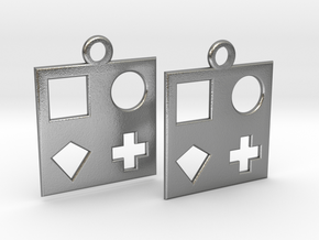 square earrings in Natural Silver
