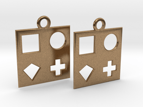 square earrings in Natural Brass