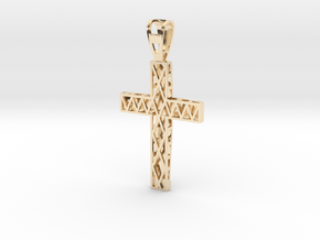 Christian cross in 14k Gold Plated Brass