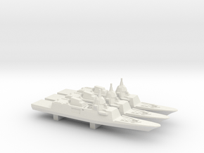 DCNS FREMM-ER Concept (2012 Design) x 3, 1/3000 in White Natural Versatile Plastic