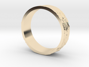 Lunar Landing Site Male (Thick) Moon Ring - Silver in 14k Gold Plated Brass: 11.5 / 65.25