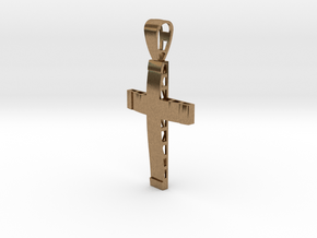Christian cross in Natural Brass
