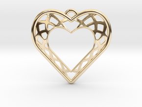 Heart Pendant in 14k Gold Plated Brass