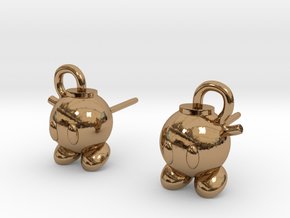 Bobomb Stud Earrings in Polished Brass