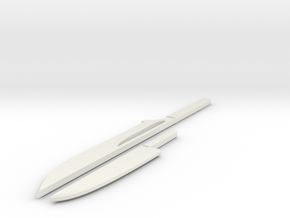 Miniature Ichigo Dual Blade - Bleach in White Natural Versatile Plastic: 1:12