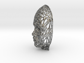 Femail Voronoi Face in Fine Detail Polished Silver