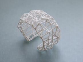Faceted Cuff     in White Processed Versatile Plastic: Extra Small