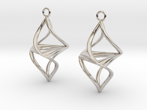Twister earrings in Rhodium Plated Brass